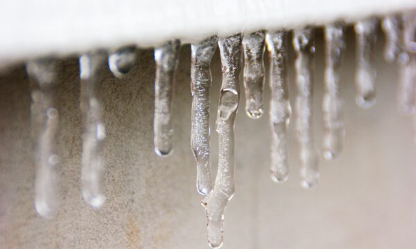 Icicles hanging from roof